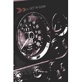 Vintage Black and White Car, Get In Gear Collection Lined Journal, Volume 6 - 120 College Ruled Lined Pages - 6