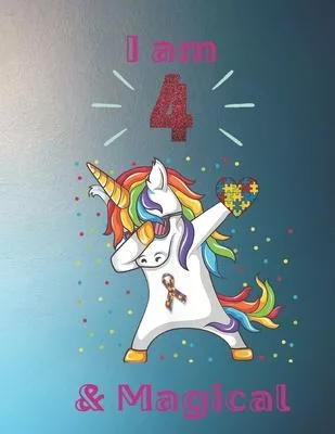 Unicorn SketchBook: I Am 4 & Magical With Unicorn Inside More Space for Sketching and Drawing and Writing Journal for Kids and Girls Marbl