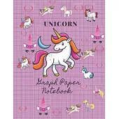 Unicorn Graph Paper Notebook: : Quad Ruled 100 Sheets 5 x 5, Paper for Math & Science Students (8.5 x 11)