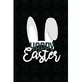 Happy Easter II Notebook, Blank Write-in Journal, Dotted Lines, Wide Ruled, Medium (A5) 6 x 9 In (Black)
