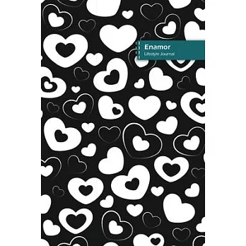 Enamor Lifestyle Journal, Blank Write-in Notebook, Dotted Lines, Wide Ruled, Size (A5) 6 x 9 In (Black)