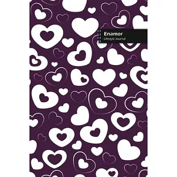Enamor Lifestyle Journal, Blank Write-in Notebook, Dotted Lines, Wide Ruled, Size (A5) 6 x 9 In (Purple)