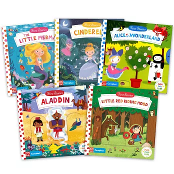寶貝的第一套經典童話(5本硬頁操作書+隨掃隨聽QR Code)：小紅帽、愛麗絲夢遊仙境、阿拉丁、小美人魚、灰姑娘