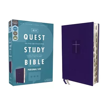 Niv, Quest Study Bible, Personal Size, Leathersoft, Blue, Thumb Indexed, Comfort Print: The Only Q and A Study Bible