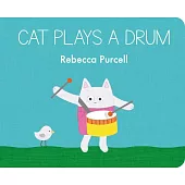 Cat Plays a Drum