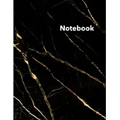 Dot Grid Notebook: Stylish Black and Gold Marble Notebook, 120 Dotted Pages 8.5 x 11 inches Large Journal - Softcover Color Trends Collec