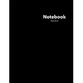 Dot Grid Notebook: Stylish Onyx Black Notebook, 120 Dotted Pages 8.5 x 11 inches Large Journal - Softcover Color Trends Collection