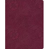ESV Single Column Journaling Bible (Trutone, Raspberry, Floral Design)