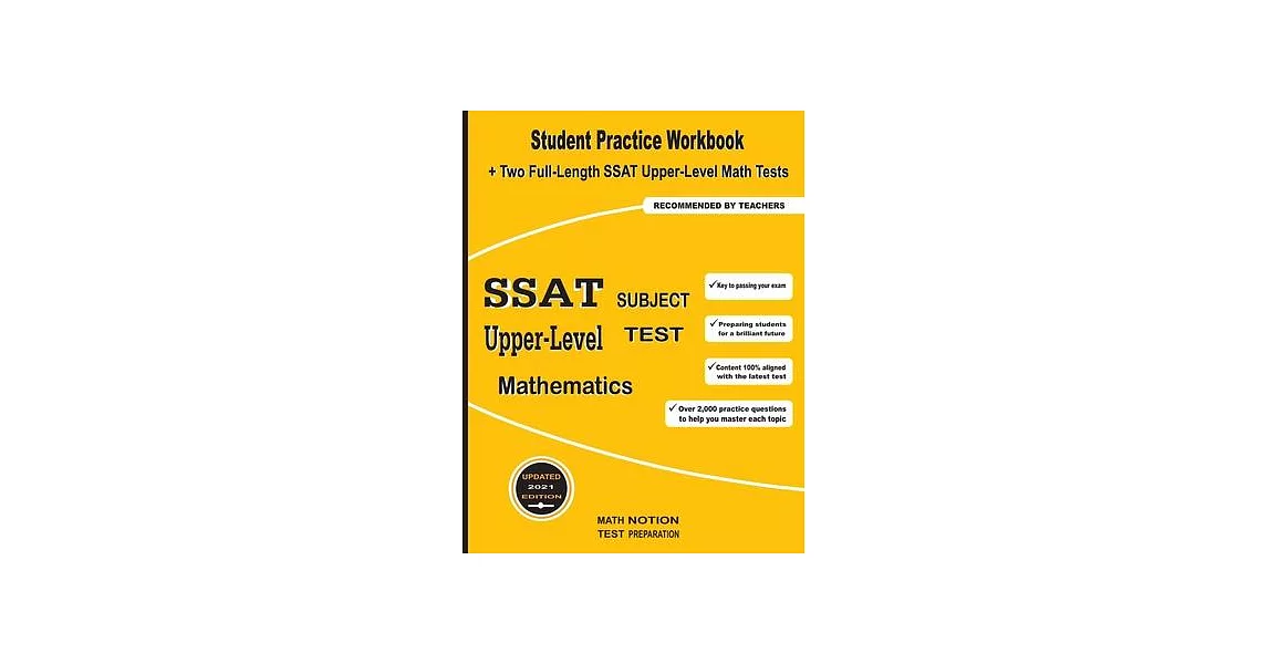 博客來-SSAT Upper-Level Subject Test Mathematics: Student Practice ...