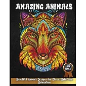 Amazing Animals: Relaxation and Stress-Relieving Animal Designs and Patterns with Animal Inspired Coloring Book for Adults