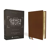 Nasb, the Grace and Truth Study Bible, Premium Goatskin Leather, Brown, Premier Collection, Black Letter, 1995 Text, Art Gilded Edges, Comfort Print