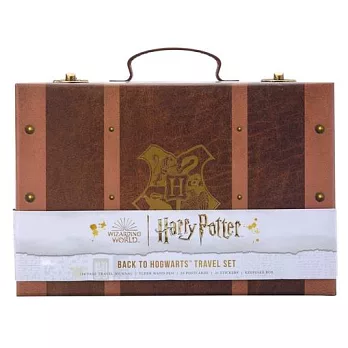 哈利波特：霍格華茲開學旅行組（旅行日誌、接骨木魔杖筆、明信片、霍格華茲校徽造型行李箱外盒）Harry Potter: Back to Hogwarts Travel Set