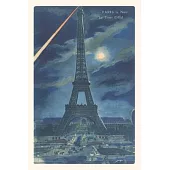 Vintage Journal Eiffel Tower at Night