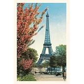 Vintage Journal Eiffel Tower, Peach Blossoms