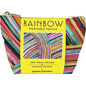 Rainbow Portable Puzzle : 500-Piece Jigsaw & Canvas Pouch