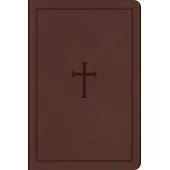CSB Large Print Compact Reference Bible, Brown Leathertouch