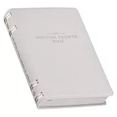 The Spiritual Growth Bible, Study Bible, NLT - New Living Translation Holy Bible, Premium Full Grain Leather, White
