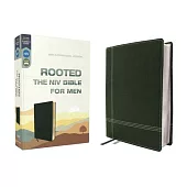 Rooted: The NIV Bible for Men, Leathersoft, Green, Thumb Indexed, Comfort Print