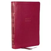 Nkjv, Compact Center-Column Reference Bible, Leathersoft, Dark Rose, Red Letter, Comfort Print