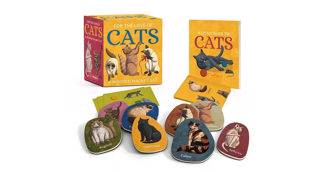For the Love of Cats: A Wooden Magnet Set | 拾書所