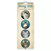 Ivory Cats Slim Calendar 2024 (Art Calendar)