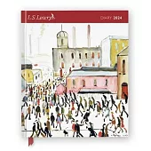 L.S. Lowry 2024 Desk Diary - Week to View, Illustrated on Every Page