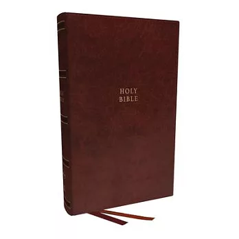 Nkjv, Single-Column Reference Bible, Verse-By-Verse, Leathersoft, Brown, Red Letter, Thumb Indexed, Comfort Print