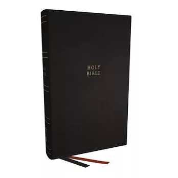 Nkjv, Single-Column Reference Bible, Verse-By-Verse, Bonded Leather, Black, Red Letter, Thumb Indexed, Comfort Print