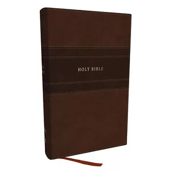 NKJV Holy Bible, Personal Size Large Print Reference Bible, Brown, Leathersoft, 43,000 Cross References, Red Letter, Comfort Print: New King James Ver