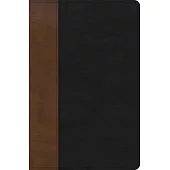 KJV Personal Size Giant Print Bible, Black/Brown Leathertouch