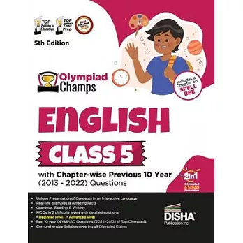 Olympiad Champs English Class 5 with Chapter-wise Previous 10 Year (2013 - 2022) Questions 5th Edition Complete Prep Guide with Theory, PYQs, Past & P