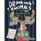 Drinking Animals Adult Coloring Book