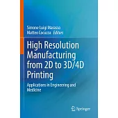 High Resolution Manufacturing from 2D to 3d/4D Printing: Applications in Engineering and Medicine