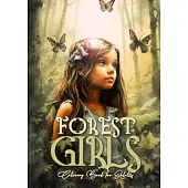 Forest Girls Coloring Book for Adults: Forest Coloring Book for Adults Forest Girls Coloring Book Portrait Forest Grayscale Coloring