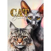 Cat Breeds Coloring Book for Adults: Cats Coloring Book for Adults Grayscale Cats Coloring Book Main Coon Bengal Sphinx Persian.. A4 52P