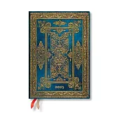 Paperblanks 2025 Blue Luxe Luxe Design 12-Month MIDI Day-At-A-Time Elastic Band 416 Pg 80 GSM