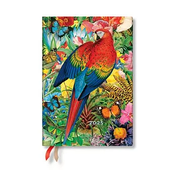 Paperblanks 2025 Tropical Garden Nature Montages 12-Month MIDI Horizontal Weekly Elastic Band 160 Pg 100 GSM