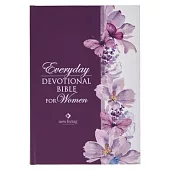 NLT Holy Bible Everyday Devotional Bible for Women New Living Translation, Purple Floral Printed