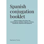 Spanish conjugation booklet: Tables for filling in the verbs in the forms(Presente, Indefinido, Subjuntivo, Perfecto, Futuro, Conditional, Imperfec