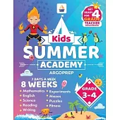 Kids Summer Academy by ArgoPrep - Grades 3-4: 8 Weeks of Math, Reading, Science, Logic, and Fitness Online Access Included Prevent Summer Learning Los