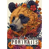 Line Art Animal Portraits Coloring Book for Adults: Line Art Coloring Book - abstract flowers Coloring Book zentangle animals coloring book