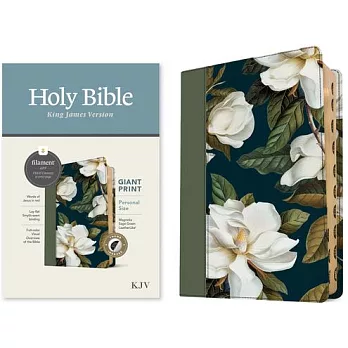 KJV Personal Size Giant Print Bible, Filament-Enabled Edition (Leatherlike, Magnolia Sage Green, Indexed, Red Letter)