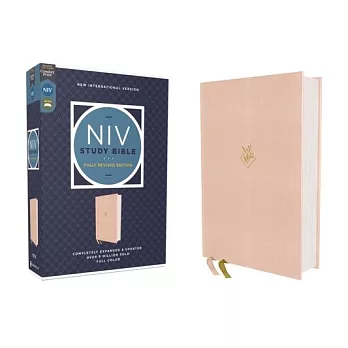 NIV Study Bible, Fully Revised Edition (Study Deeply. Believe Wholeheartedly.), Cloth Over Board, Pink, Red Letter, Comfort Print
