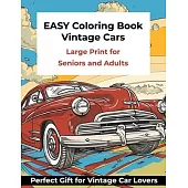 Large Print Easy Coloring Book for Seniors and Adults - Vintage Cars