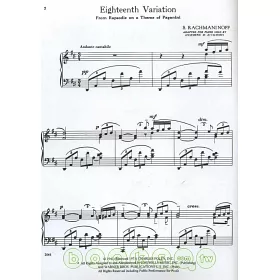 博客來 帕格尼尼主題狂想曲單曲譜