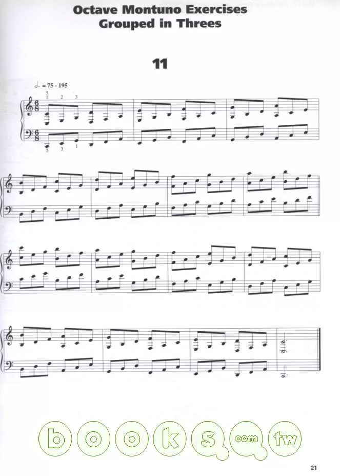 Octave Montuno Exercises Grouped in Threes.