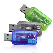 aibo 移動式5.1聲道USB音效卡(顏色隨機出貨) 透明藍/透明黑/