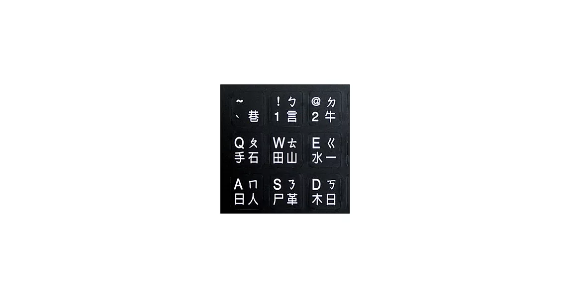 黑色底白色字體電腦鍵盤專用貼紙 黑底白字