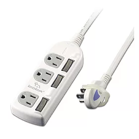 博客來 三孔三開關三插座電源延長線ac330 珍珠白