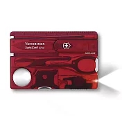 VICTORINOX 透明13用名片型瑞士燈刀-透明紅                              透明紅
